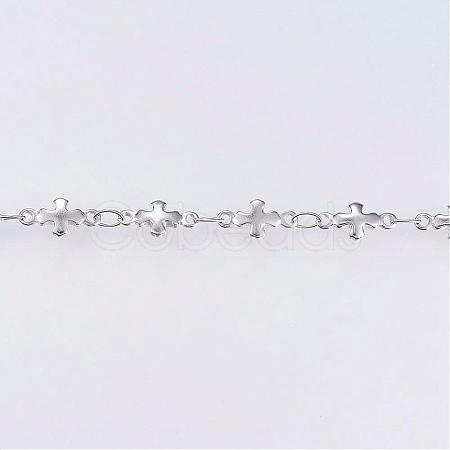 Handmade 304 Stainless Steel Bar Link Chains STAS-G038-24P-1