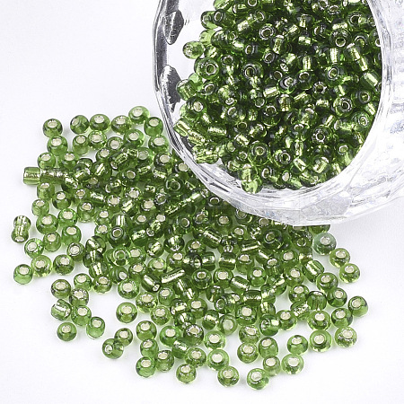 12/0 Silver Lined Round Glass Seed Beads SEED-K003-2mm-M07-01-1