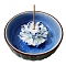 Flower Ceramics Incense Burners Holder, Aromatherapy Furnace Home Decor, Royal Blue, 105x30mm