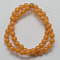 Imitation Amber Resin Round Bead Strands for Buddhist Jewelry Making, Dark Orange, 8mm, Hole: 1mm, about 50pcs/strand, 15 inch