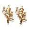 Valentine's Day 304 Stainless Steel Pendants, Cupid, Real 18K Gold Plated, 29x16x5mm, Hole: 1mm