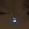 Luminous Alloy Pendants, Necklace, Halloween Theme, Owl, 17.72 inch(45cm)