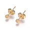 Ion Plating(IP) 304 Stainless Steel Stud Earrings, Ball Stud Earrings, Textured, with Earring Backs, Golden, 14x3mm, Pin: 0.8mm