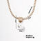 Elegant Pearl Pendant with Shiny Diamond Chain Necklace Jewelry for Women, 15.75 inch(40cm)