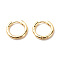 Brass Tubular Hoop Earrings for Women, Cadmium Free & Lead Free, Golden, 13.5x14.5x2mm, Pin: 0.8mm