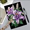 DIY Diamond Painting Notebook Kits, Including Acrylic Rhinestones Bag, Diamond Sticky Pen, Tray Plate and Glue Clay, Flower, 210x150mm