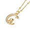 Brass Micro Pave Clear Cubic Zirconia Pendants Necklaces, The 12 Animals of the Chinese Zodiac, Real 18K Gold Plated, Mouse, 17.28 inch(43.9cm)