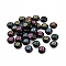 Spray Painted Alloy Enamel Beads, Flat Round with Number.8, Mixed Color, 9x10x5mm, Hole: 1.6~1.8mm