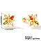 Chic Flower Ear Plugs Gauges, with Shiny Rhinestone for Fashionable Women, Golden, Colorful, 11x11mm