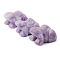 Natural Lepidolite Carved Frog Figurines, Reiki Stones for Home Office Desktop Feng Shui Ornament, 38x20x15mm