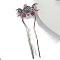 Natural Crystal Hair Forks,  for Women Girls, Cerise, 120mm