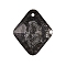 K9 Glass Rhinestone Pendants, Rhombus, Jet Metallic Silver, 26x22x8mm, Hole: 1.6mm