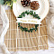 Rattan Cake Toppers, Cake Insert Cards, for Wedding Cake Decoration, Wreath with Word Sweet Love, Sea Green, 200x140mm