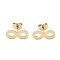 PVD Vacuum Plating 304 Stainless Steel Stud Earrings for Women, Infinity, Golden, 5.5x13.5mm