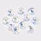 Faceted Glass Rhinestone Charms, Imitation Austrian Crystal, Cone, Crystal AB, 12x6mm, Hole: 1.5mm