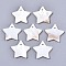 Natural Freshwater Shell Pendants, Star, Seashell Color, 23x24.5x2.5mm, Hole: 1.6mm