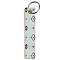 PU Leather Rectangle with Evil Eye Keychain, with Metal Key Ring, Pale Turquoise, 140x26mm