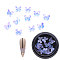 Resin Cabochons, Nail Art Decoration Accessories, 3D Butterfly, Lilac, 6.5x9x3mm, about 10pcs/box