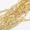 Faceted Rainbow Plated Teardrop Electroplated Glass Beads Strands, Pale Goldenrod, 10x4mm, Hole: 1mm, about 60pcs/strand, 23.6 inch