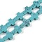 Synthetic Turquoise Beads Strands, Cross, 15x11.5x4.5mm, Hole: 0.7mm, about 25pcs/strand, 15.75''(40cm)