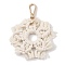 Handmade Macrame Nylon Thread Snowflake Pendant Decorations, with Alloy Clasps, Golden, 110mm