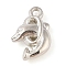 CCB Plastic Pendants, Dolphin, Platinum, 17.5x11.5x4mm, Hole: 2mm