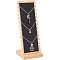 Phyllostachys Pubescens Necklace Display Stand, Long Chain Display Stand, Rectangle, with Velvet, Black, 10x16x27.4cm