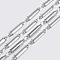 Tarnish Resistant 3.28 Feet 304 Stainless Steel Chains, Bar Link Chains, Soldered, Stainless Steel Color, 15x3x1.2mm