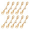 10Pcs 304 Stainless Steel Lobster Claw Clasps, with Brass Heart Links, Golden, 33mm