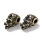 Tibetan Style Brass Beads, Cadmium Free & Lead Free, Dragon Head, Antique Bronze, 13x7.5x7mm, Hole: 3mm