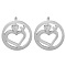 Non-Tarnish 304 Stainless Steel Stud Earrings, Heart, Stainless Steel Color, 9mm