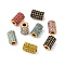 Ion Plating(IP) 304 Stainless Steel Beads, with Rhinestone, Column, Golden, Mixed Color, 11x7mm, Hole: 3mm