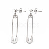 Non-Tarnish 304 Stainless Steel Safety Pin Dangle Stud Earrings for Women EJEW-N016-031P-1