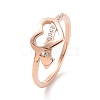 Crystal Rhinestone Heart with Arrow Finger Ring RJEW-D120-18B-RG-1
