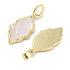 Brass Pave Natural Shell Pendants KK-C051-16G-2