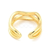 Hollow Wave Brass Open Cuff Rings RJEW-Q781-14G-3