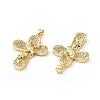 Brass Micro Pave Cubic Zirconia Pendants ZIRC-P106-06G-3