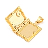 Rack Plating Brass Micro Pave Cubic Zirconia Locket Pendants KK-Z048-04G-2