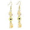 7Pcs 7 Style Natural Mixed Gemstone Chips & Resin Evil Eye Beaded Dangle Earrings EJEW-JE05117-4