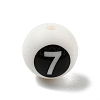 Round with Black Number 7 Silicone Beads SIL-R013-01H-1