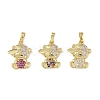 Brass Micro Pave Cubic Zirconia Pendants KK-P266-09G-1