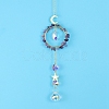 Glass & Brass Pendant Decorations HJEW-PW0002-08H-1