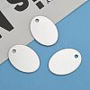 201 Stainless Steel Oval Stamping Blank Tag Pendants STAS-S031-04-6