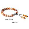 8MM Natural Jade Buddha Prayer Beads Bracelet Men Women WV3915-8-1