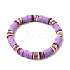 5Pcs 5 Color Polymer Clay Heishi Surfer Stretch Bracelets Set BJEW-JB09862-3