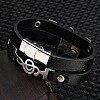 304 Stainless Steel Musical Note Link Bracelet MUSI-PW0001-34-3