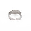 304 Stainless Steel Flat Round Open Cuff Ring for Women RJEW-S405-188P-2
