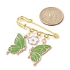 Butterfly & Flower Charm Alloy Enamel Brooches for Women JEWB-BR00144-03-3