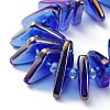 Electroplate Transparent Glass Beads Strands EGLA-R114-01D-3