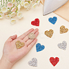 Fingerinspire 32Pcs 4 Colors Heart Glitter Hotfix Rhinestone FIND-FG0001-46-3